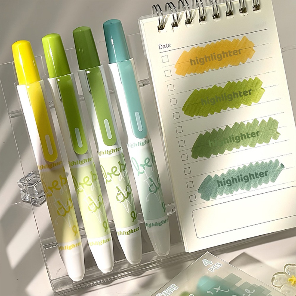 Highlighter Set Pastel - 4 stylos surligneurs fluorescents à pointe