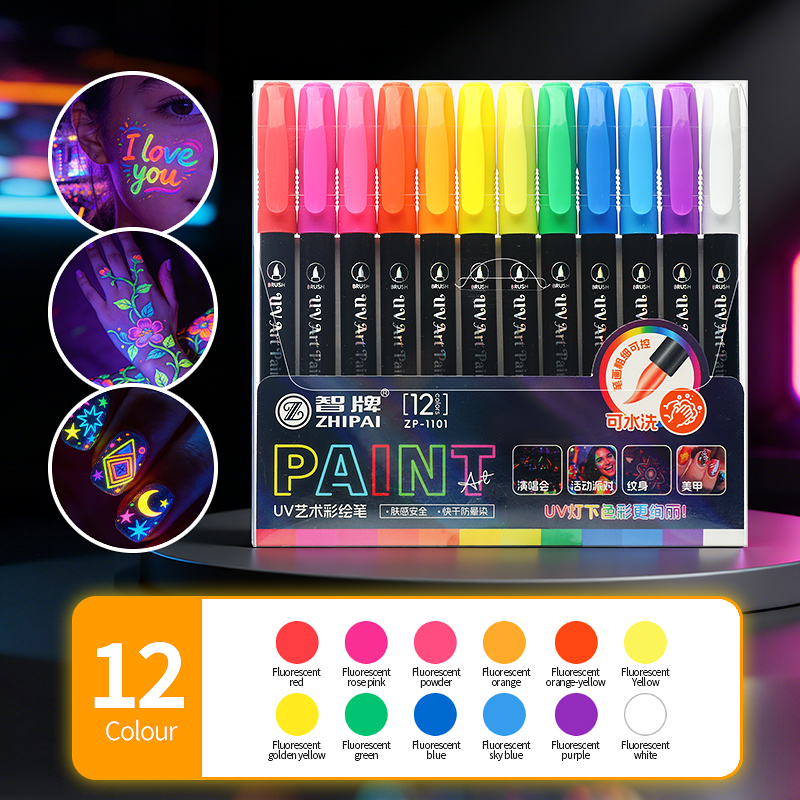 Highlighter Set Pastel - Lot de 12 marqueurs fluorescents UV