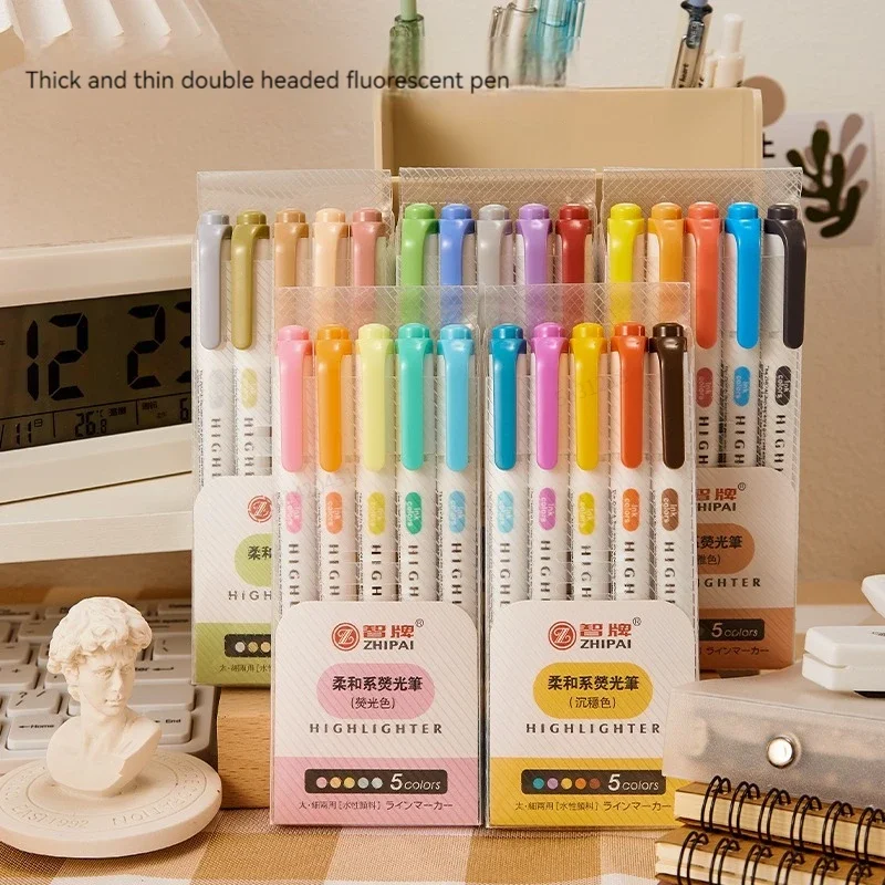 Highlighter Set Pastel - Ensemble de stylos surligneurs à Double